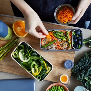 Lunch box rectangle 2x500ml rose gris