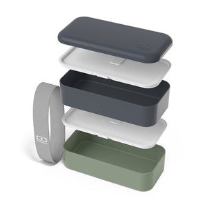 Lunch box rectangle 2x500ml bleu vert