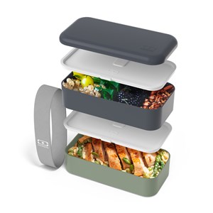 Lunch box rectangle 2x500ml bleu vert