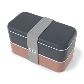 Lunch box rectangle 2x500ml bleu rose