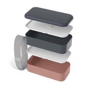 Lunch box rectangle 2x500ml bleu rose