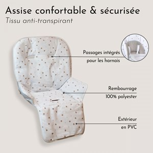 Housse assise chaise haute - beige
