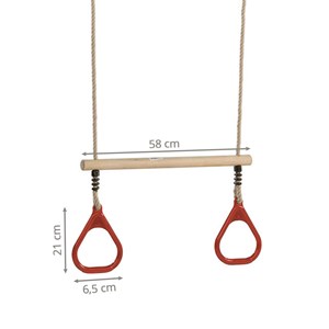 Trapèze en bois avec anneaux