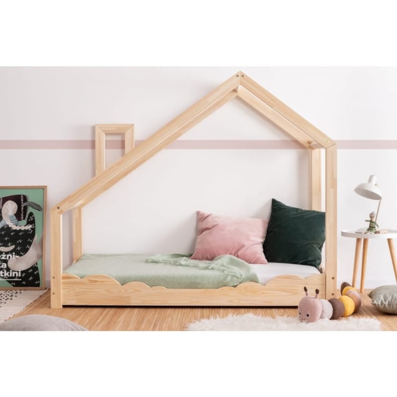 BABYKARE G&eacute;n&eacute;rique Lit Enfant cabane en Bois 70 x 140 cm et sommier