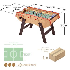Babyfoot adulte luxe en bois