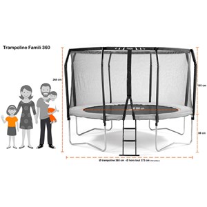 Trampoline famili 360 + échelle