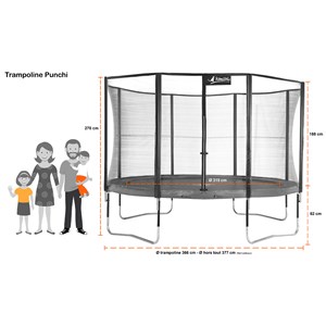 Trampoline punchi bleu 360