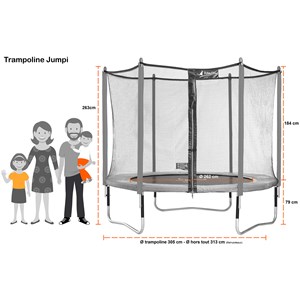 Trampoline jumpi taupe et vert 300