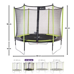 Trampoline jumpi vert et noir 300