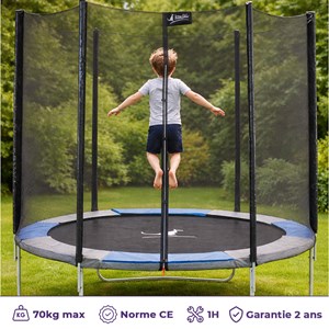 Trampoline ralli bleu et gris ø250