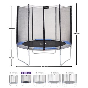 Trampoline ralli bleu et gris ø250