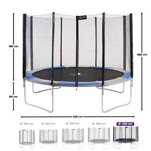 Trampoline ralli bleu et gris ø430