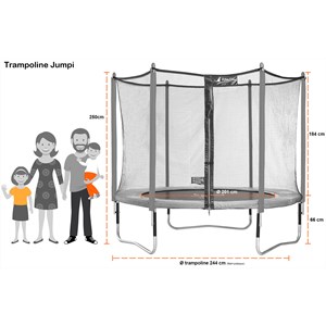 Trampoline jumpi vert et noir 250