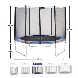 Trampoline ralli bleu et gris ø300