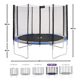 Trampoline ralli bleu-gris ø360