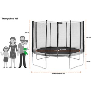 Trampoline bleu 360cm