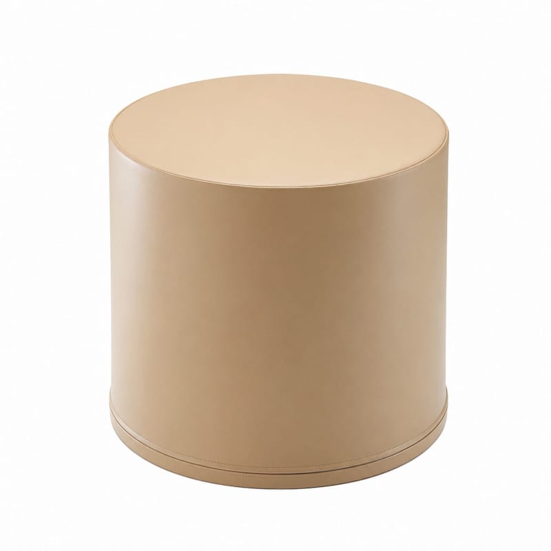 Pouf rond couleur beige - large