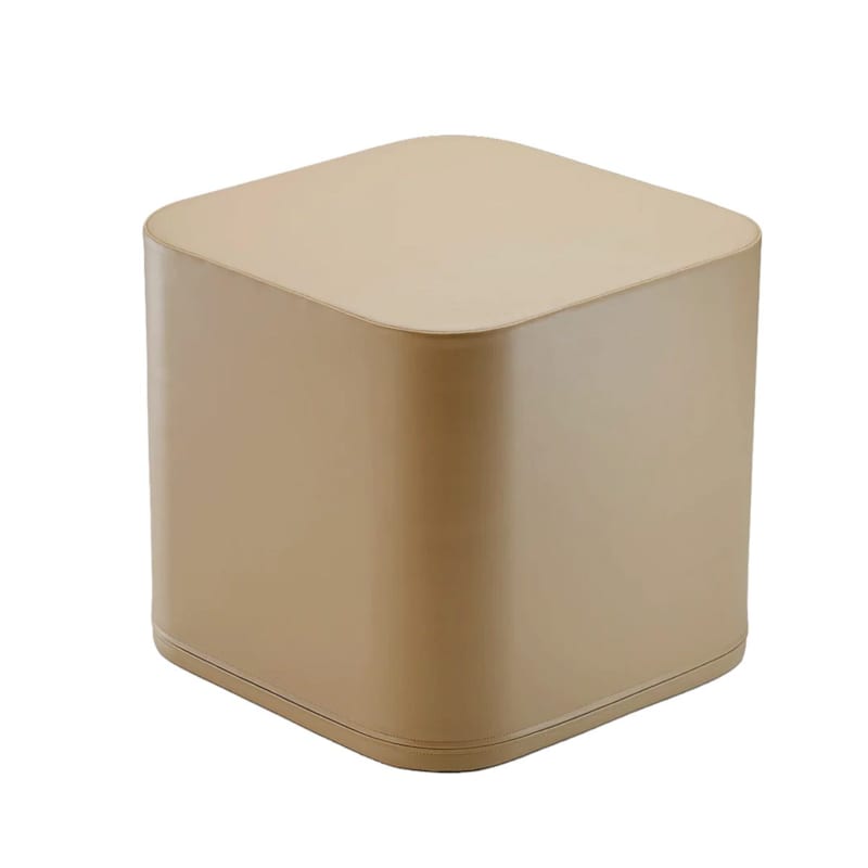 Pouf cubique beige - large