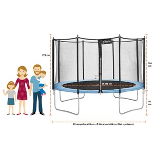 Trampoline bleu ø430cm + échelle