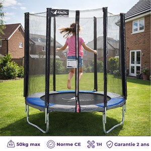 Trampoline ralli bleu-gris ø180