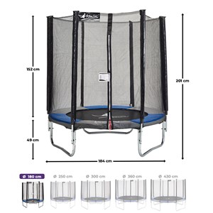 Trampoline ralli bleu-gris ø180