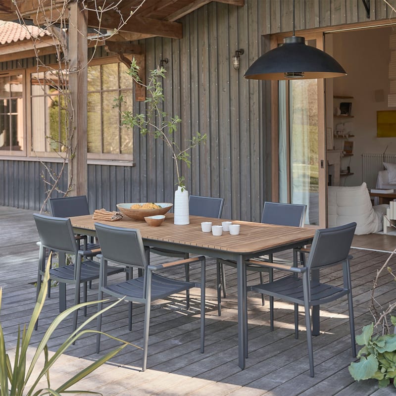 Salon de jardin en teck et aluminium