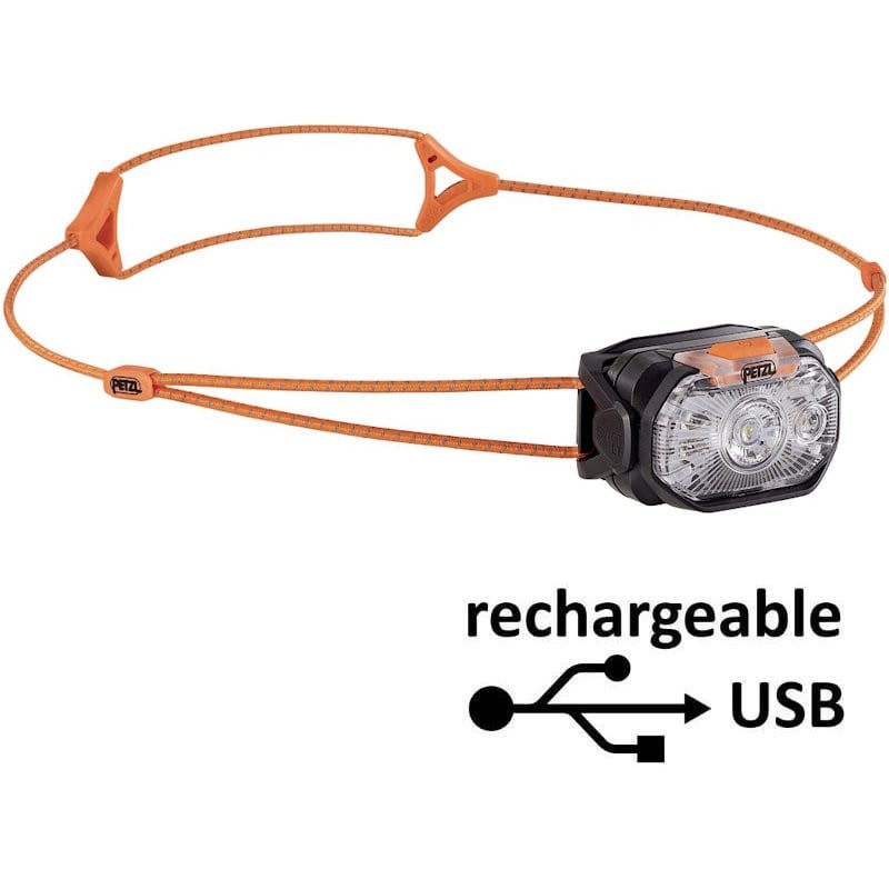 Lampe frontale petzl swift lt noire et orange