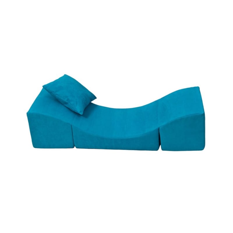 Pouf en mousse dépliant bleu