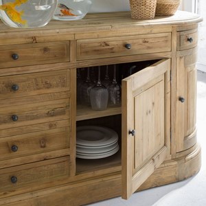 Buffet arrondi en bois recyclé