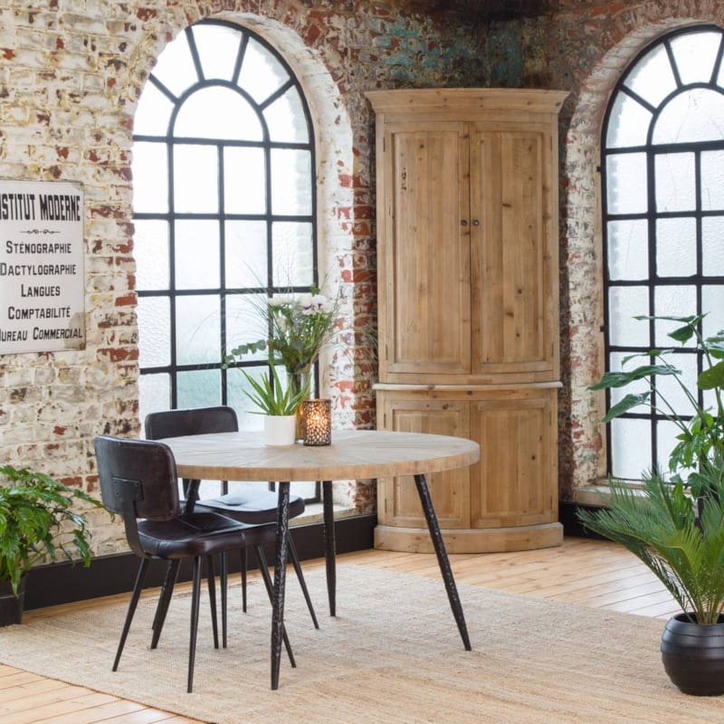 Buffet d'angle haut en bois recycl&eacute;