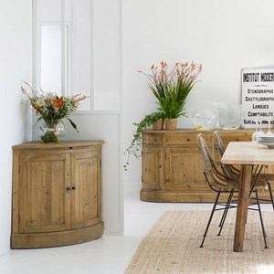 Buffet d'angle en bois recyclé garance