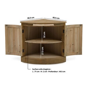 Buffet d'angle en bois recyclé garance