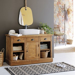 Meuble sous vasque en pin massif 120 cm