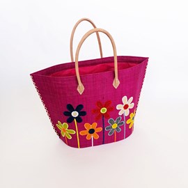 Panier de plage - majunga gm fuchsia
