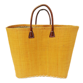 Panier de plage - bélo uni safran