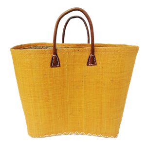 Panier de plage - bélo uni safran
