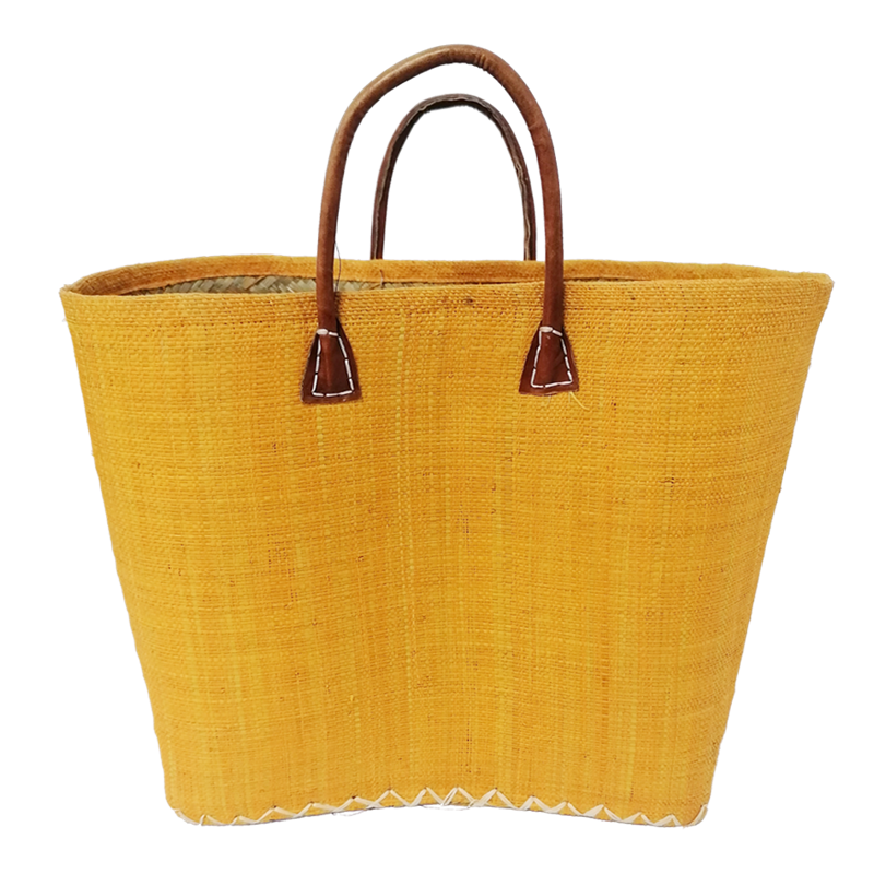 Panier de plage - bélo uni safran