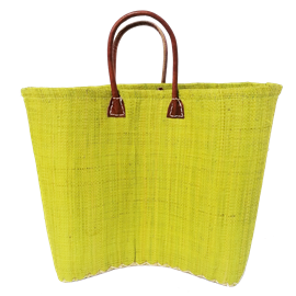 Panier de plage - bélo uni vert anis