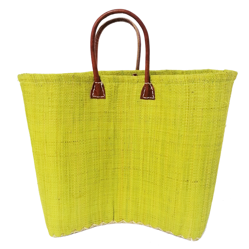Panier de plage - bélo uni vert anis
