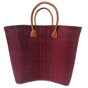Panier de plage - bélo uni bordeaux