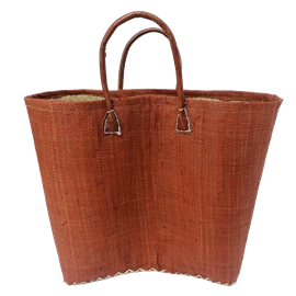 Panier de plage - bélo uni caramel