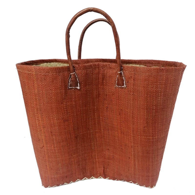 Panier de plage - bélo uni caramel