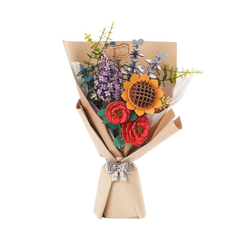 Wooden bloom craft: bouquet de fleurs