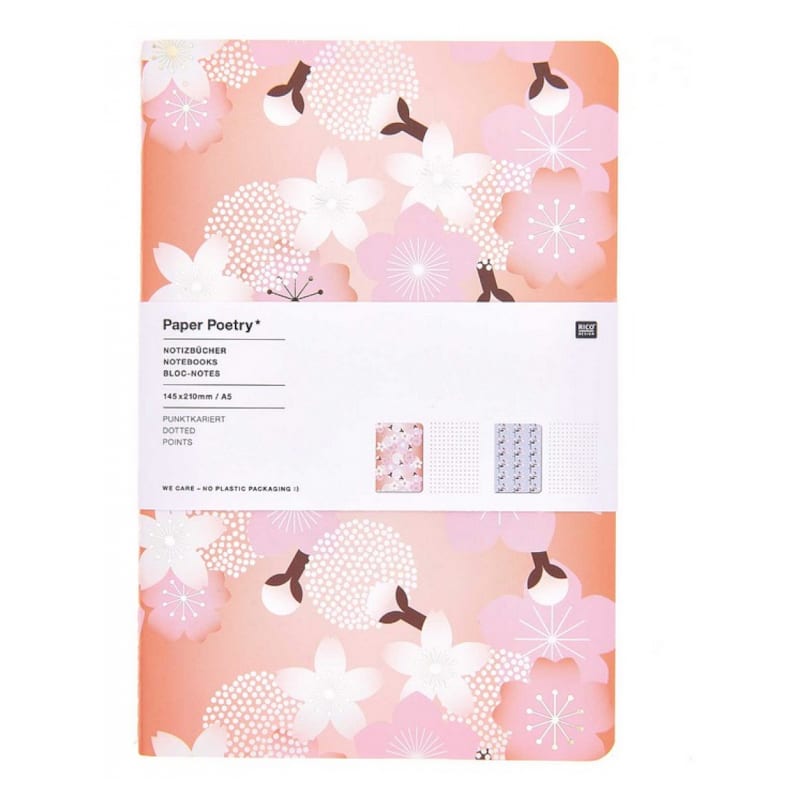 Lot de 2 bloc a notes sakura din a5