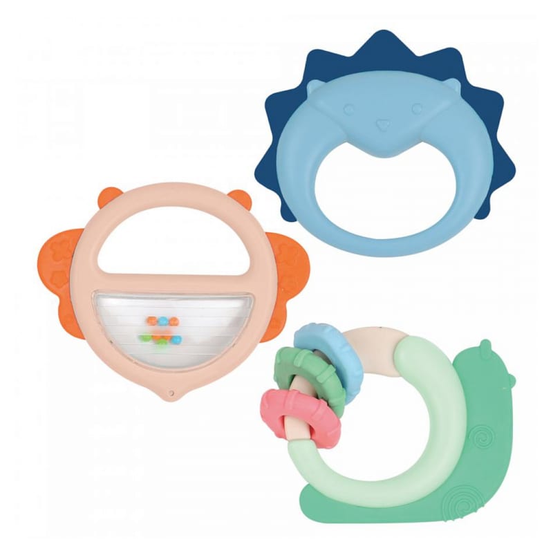 Lot de trois hochets de dentitions
