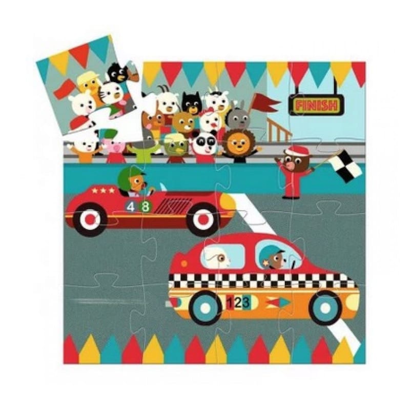 Dj07273 puzzle 16 pcs silhouette le bolide