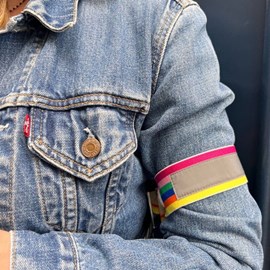 Serre-pantalon vélo réfléchissant arc-en-ciel