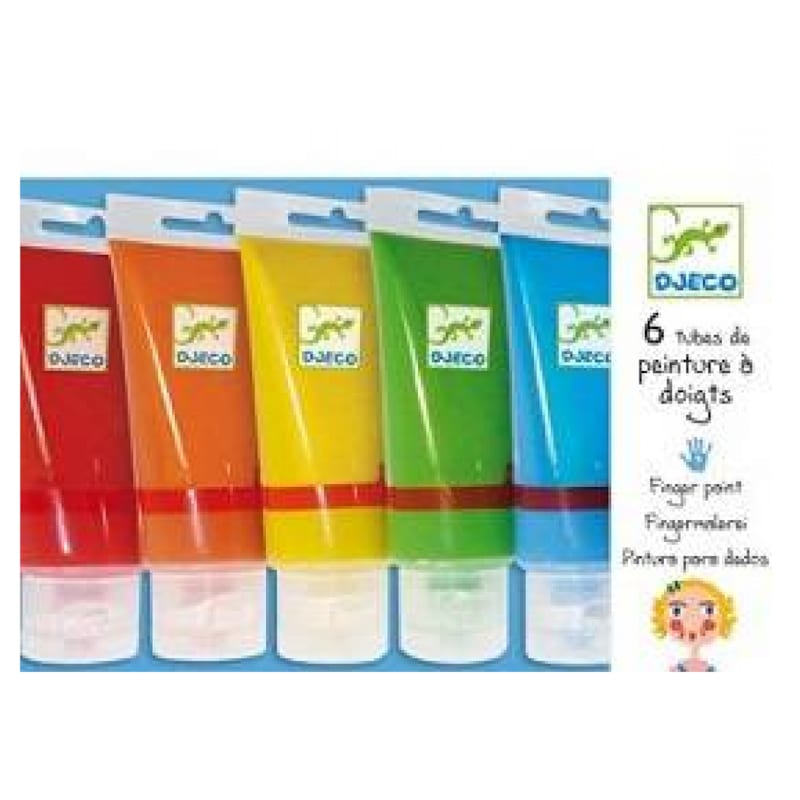 6 tubes de peintures a doigts djeco