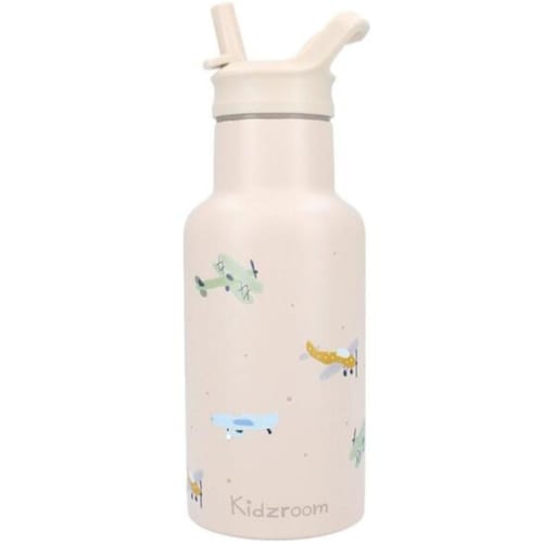 Kidzroom - Gourde avions beige (350 ml)