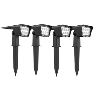 Lot de 4 spots solaires noir curtis